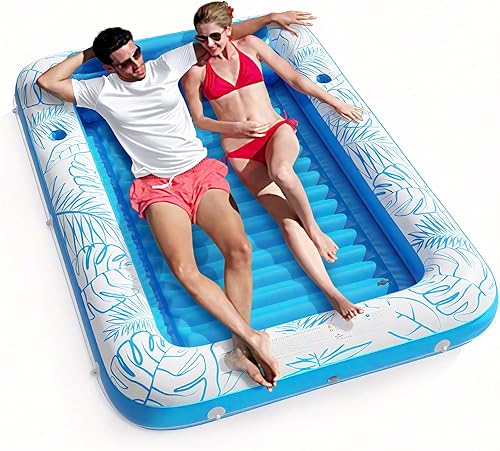 Miniatura 10 de Flotador inflable para piscina de bronceado Jasonwell 4 en 1 - Bañera de sol para tomar el sol en la piscina, balsa flotante para piscina infantil
