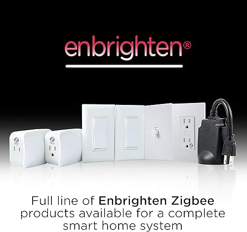 Miniatura 6 de Enbrighten 43094 Zigbee - Interruptor inteligente enchufable, salida doble, color blanco