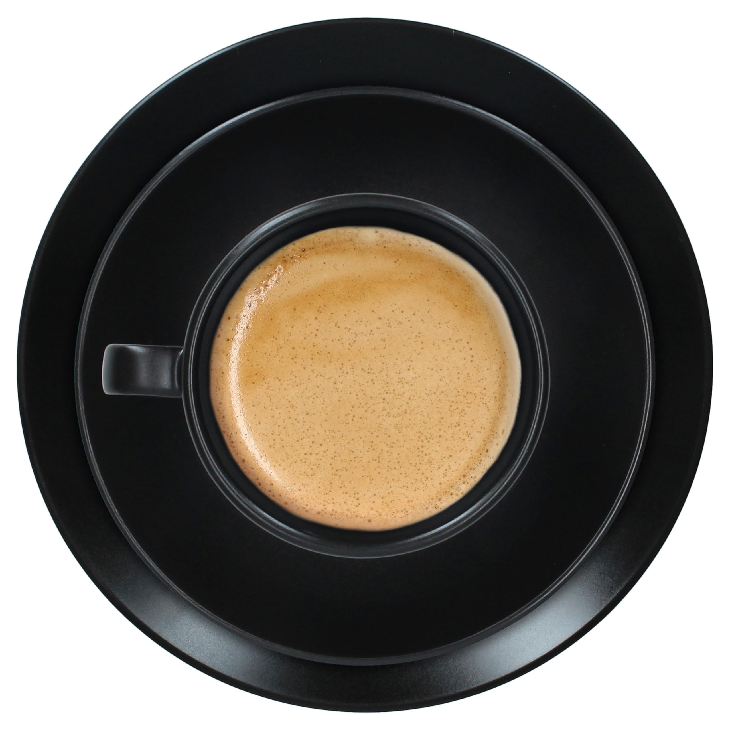MamboCat Panther 30tlg Kombiservice I matt schwarzes Steingut-Geschirrset für 6 Personen I Je 6x Kaffeetassen 160ml, Untertassen, Kuchenteller, Suppenteller 420ml & Speiseteller