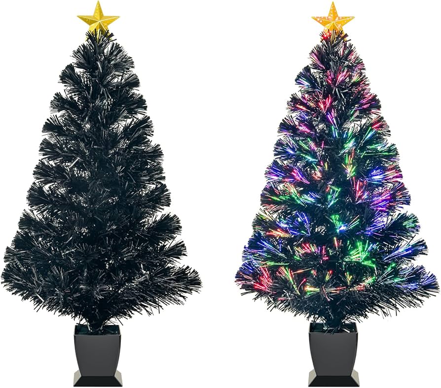 Amazon.co.jp: 3フィートのブラック光ファイバークリスマスツリー