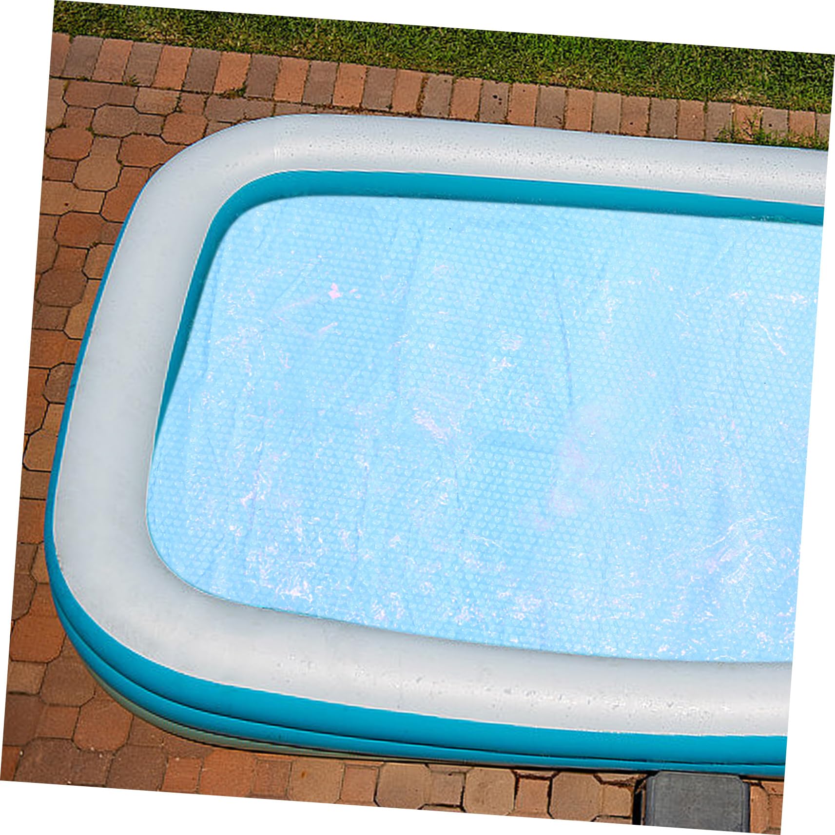 Cubierta Rectangular para Piscina Inflable Pequeña Azul, y Fácil de Transportar, Hecha de PE para Aislamiento Térmico y Protección del Agua