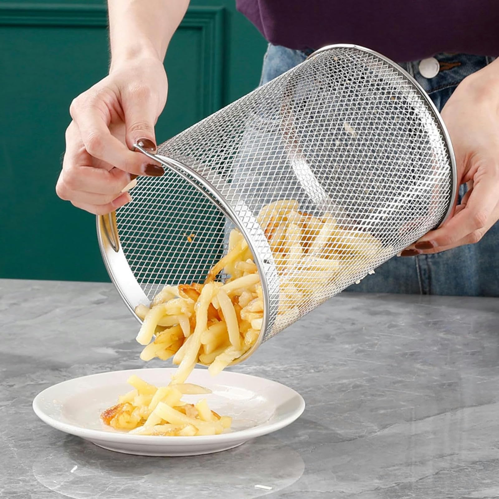 Pentola per Asparagi in Acciaio Inox, Cuoci-Pasta per Spaghetti, Vaporiera, Padella per Friggere con Olio E Cestello E Coperchio per La Cucina di Casa