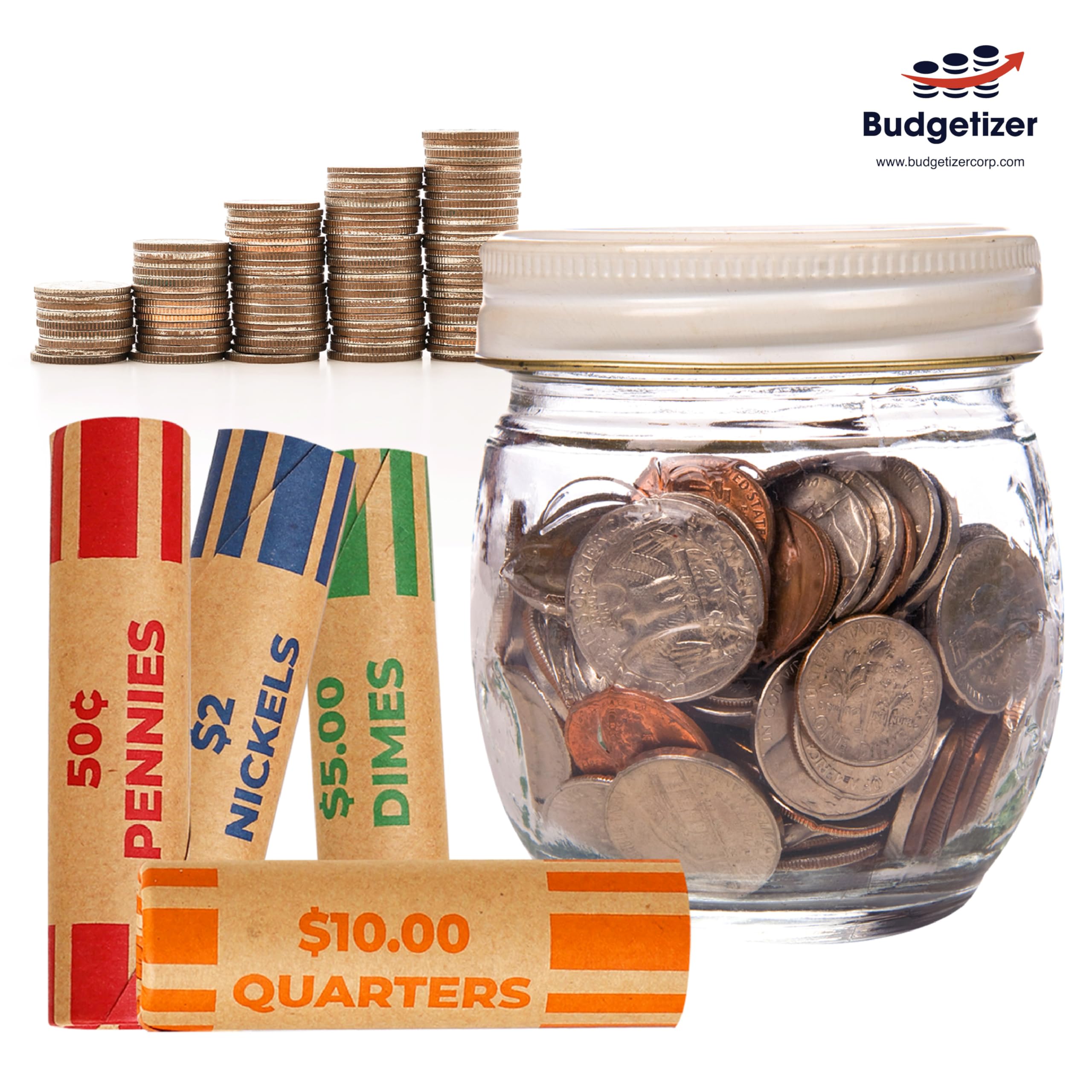 Budgetizer 32 Premium Assorted Preformed Coin Wrappers