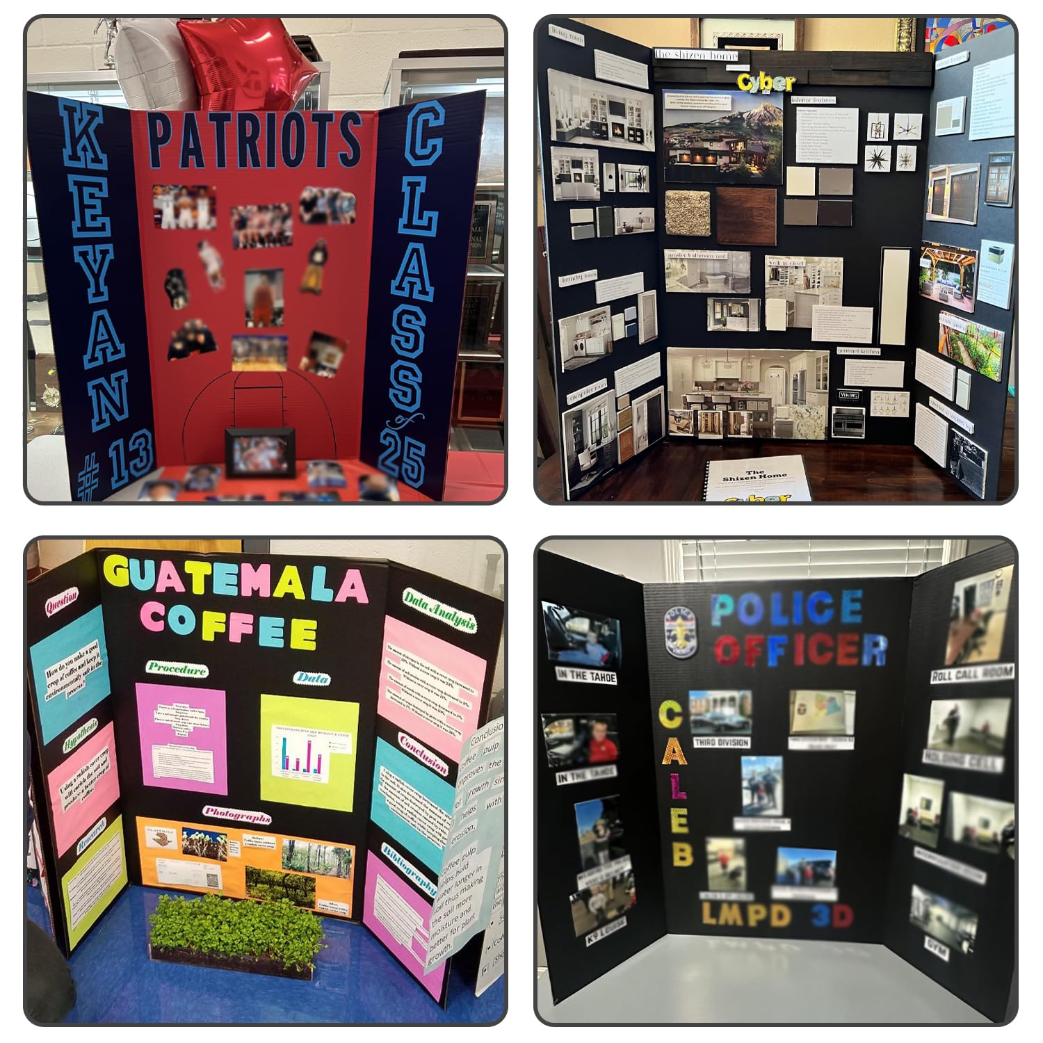 3-Pack Black Trifold Display Boards, 24 x 16 Inches Tri-Fold Corrugated Presentation Boards for Classroom Projects, Science Fairs, Business Events, and Exhibits - Image 6