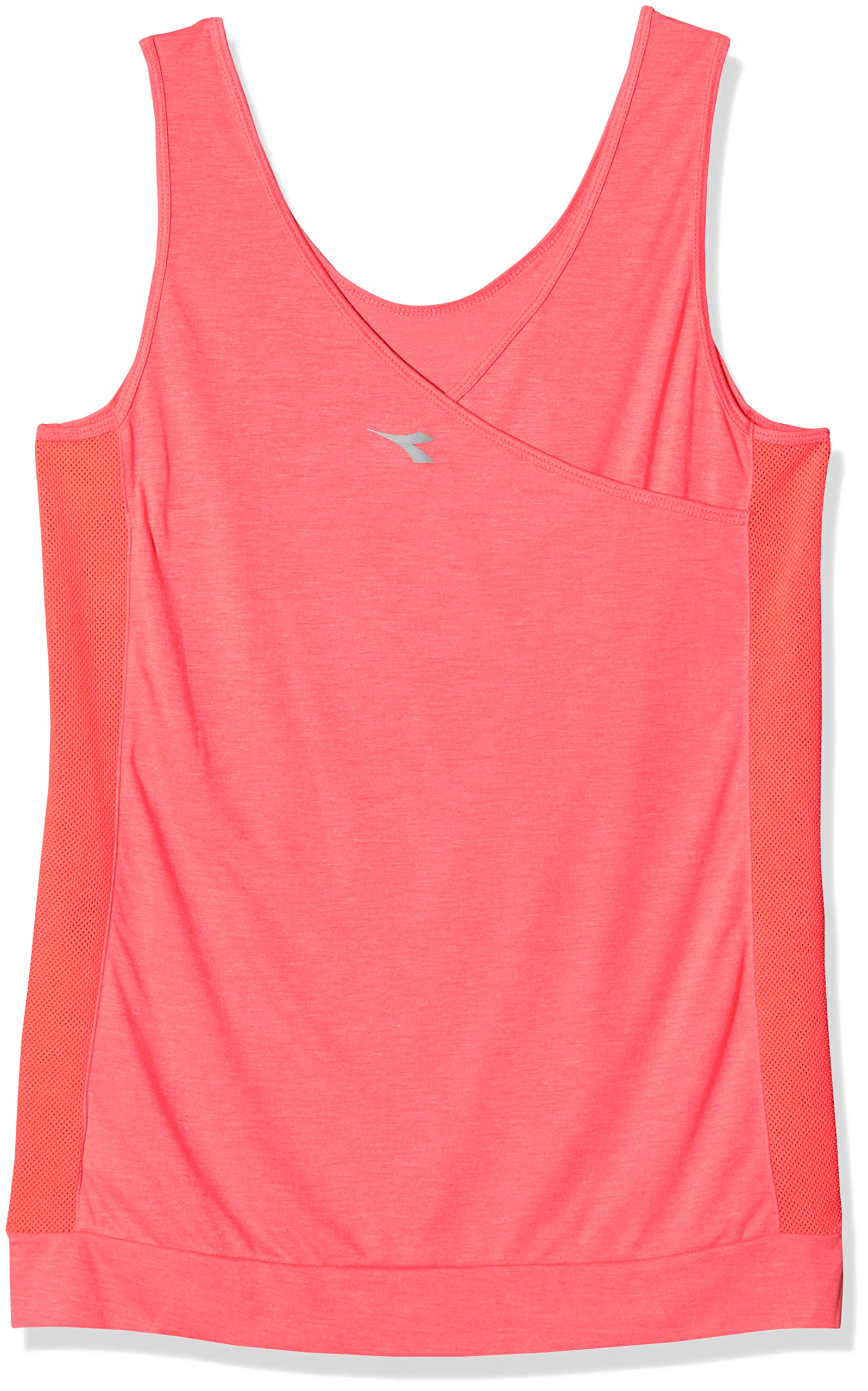 Diadora Women's Slim Fit Tank Top, Neon Coral, XL, Model 102172905