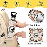 Vista 4 de Kids Water Bottle with Straw Leakproof Sports Water Bottle for Boys Girls 20oz, BPA-Free, Orange Tiger Chinese Dragon