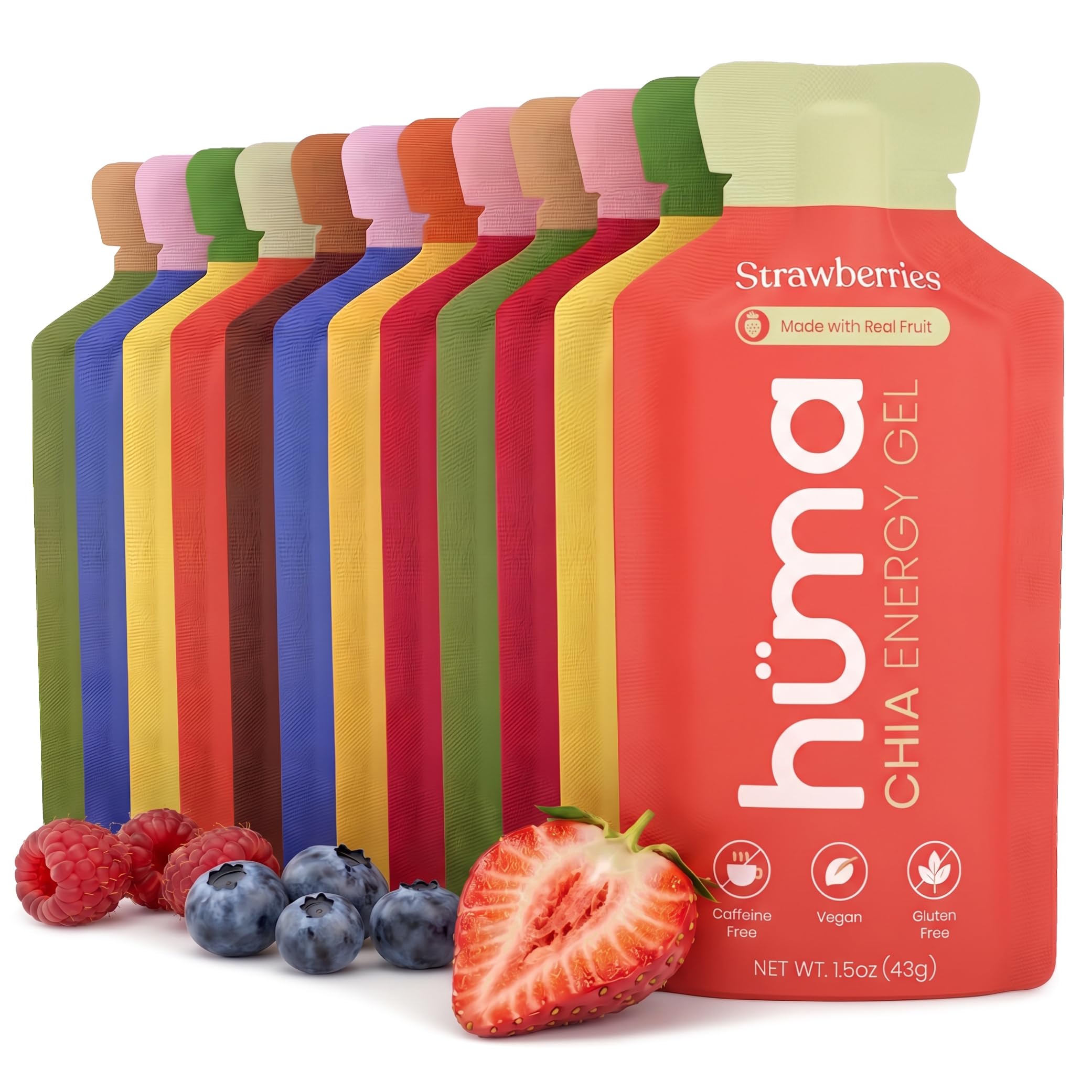 Huma Chia Energy Gel, Ποικιλία 24-Pack - Στομάχι φιλικό, πραγματική ενέργεια τροφίμων Gels
