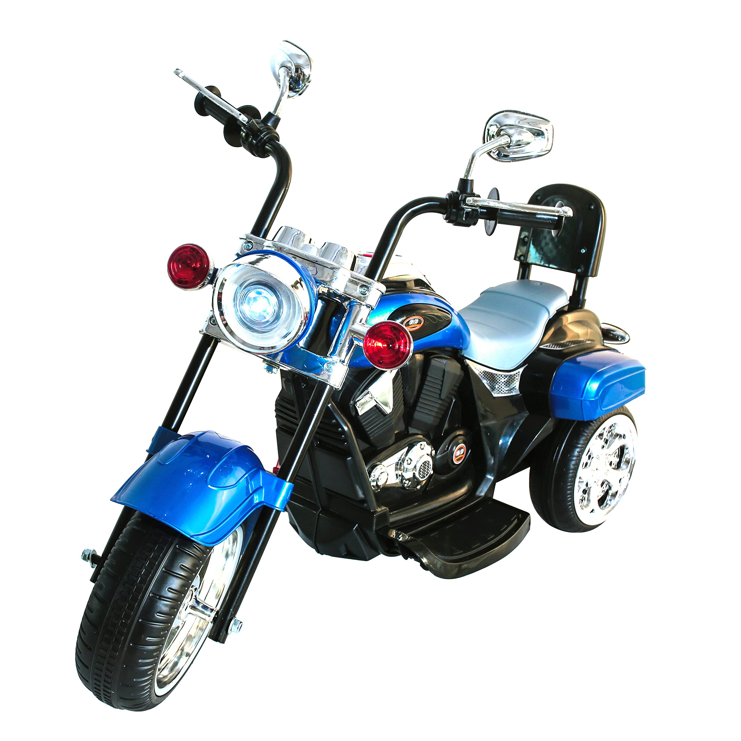 Freddo Toys Ride on Chopper Motorcycle, Battery Powered 6V Motorcycle Trike with LED Lights, Horns Forward/Reverse Gear, 2 Speed Options, 3 Wheel Toys for Boys Girls (Blue), Age 18-60 Months