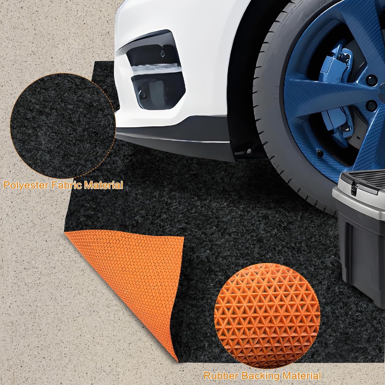 Oil Spill Mat, 64 x 32 Inch Garage Floor Mat Heavy Duty Absorbent Oil Pad for Under Car with Rubber Backing Protects for All Types of Spills