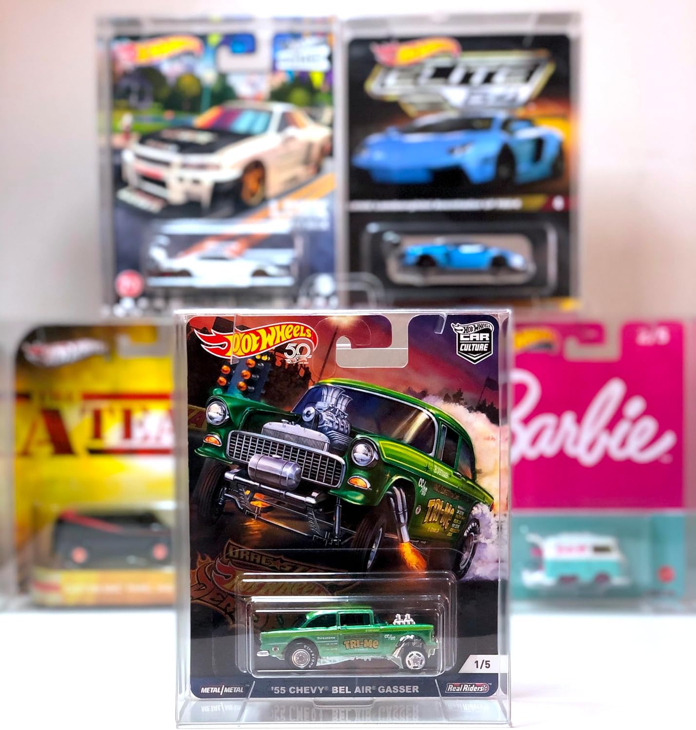 Protector Case for Hot Wheels Premium Car Culture, Elite 64 and Retro Entertainment - 10 Pieces, Clear/Transparent