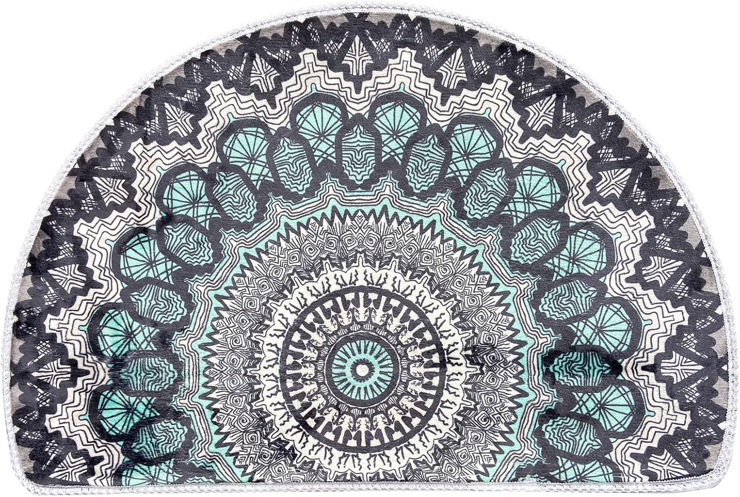 WERGHJ Half Round Door Mat,Semi Circle Bathroom Floor Rug,Mandala Boho Bohemian