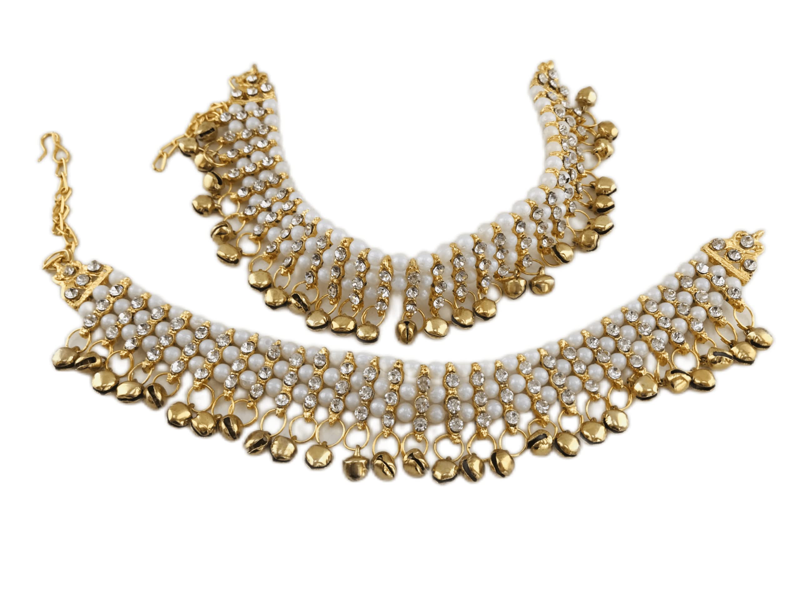 Sattyaki Multicolour White Alloy Oxidised Silver Metal Stone Studded Ghungroo With Jhalar Anklet for girls(Oxidised Silver) Golden Payal (B0BWHZ5D7F) Amazon Price History, Amazon Price Tracker