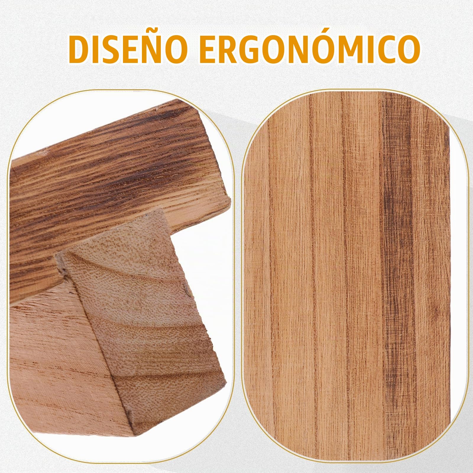 HOMSFOU Reposapiés de Madera Maciza Pequeño para Adultos Taburete Antideslizante Debajo del Escritorio Escabel Ergonómico para Oficina y Hogar Soporte para Pies en Sala y Comedor