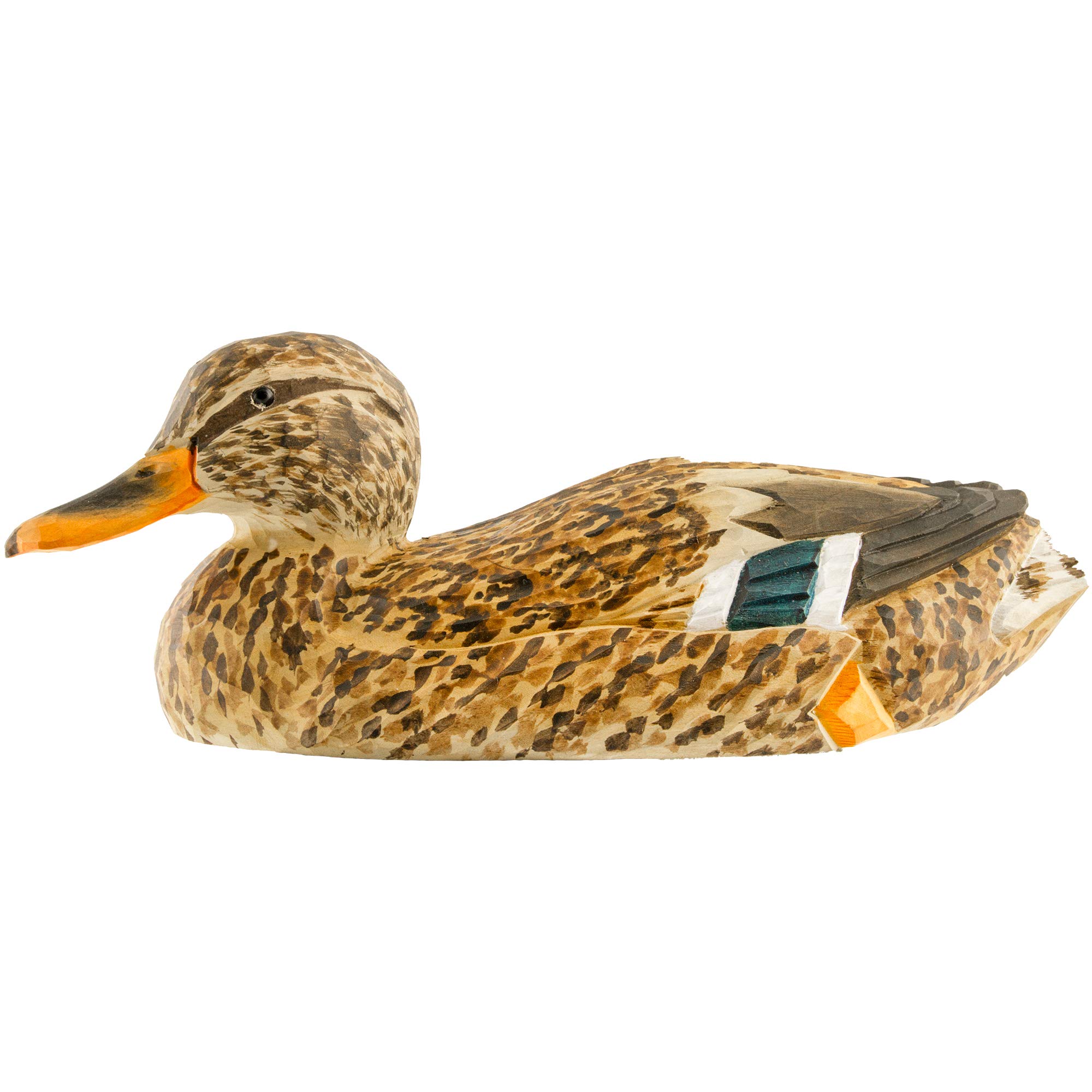 WILDLIFEGARDEN WG468 DecoBird Stockente Weibchen - Handgeschnitzter Dekorative Vogel aus Holz - Große Europäische Vögel