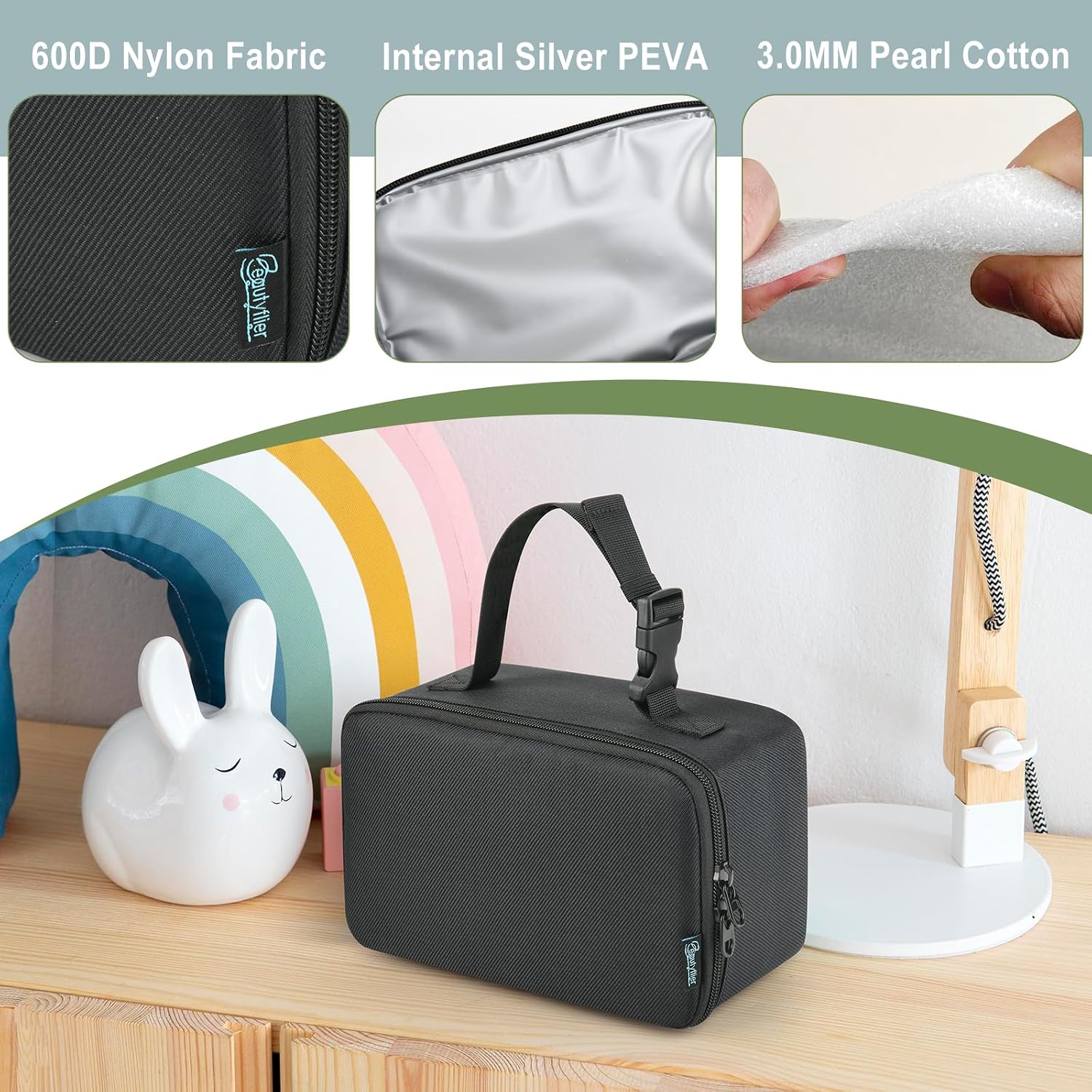 Beautyflier Travel Carrying Bag for Lifevac Travel Kit, Durable Storage Bag for Airway Suction Device, Portable Travel Case with Adjustable Hand Strap for Car Home Camping Hiking, Black (Bag Only)