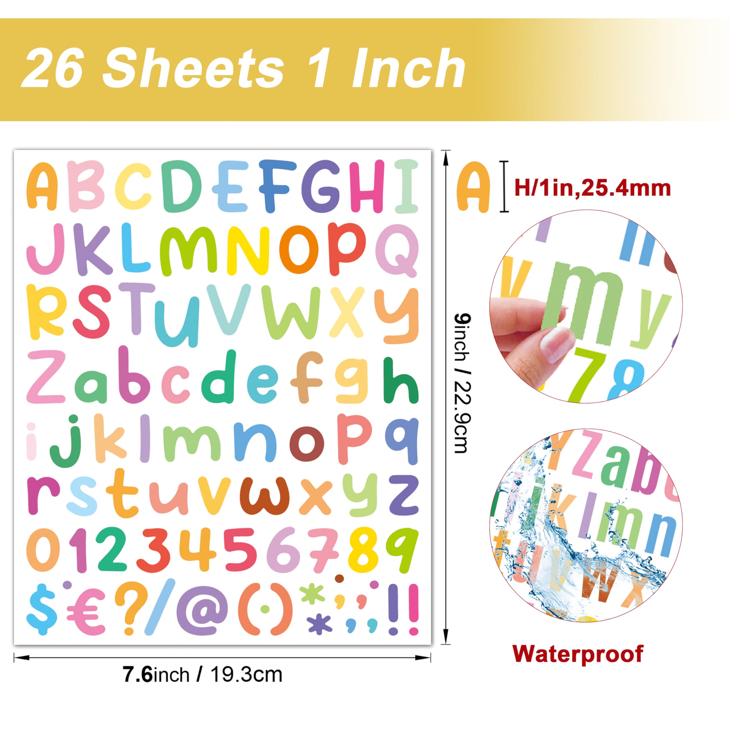 Snapklik.com : AVERZELLA 2200 PCS Small Letter Stickers Colorful 1 Inch ...