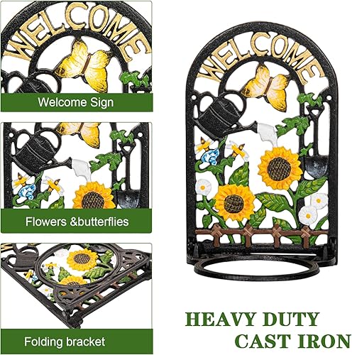 Miniatura 4 de Sungmor Soporte para macetas de pared, soporte de pared para macetas de 5.3 pulgadas, colgador de pared resistente de hierro fundido, anillos de