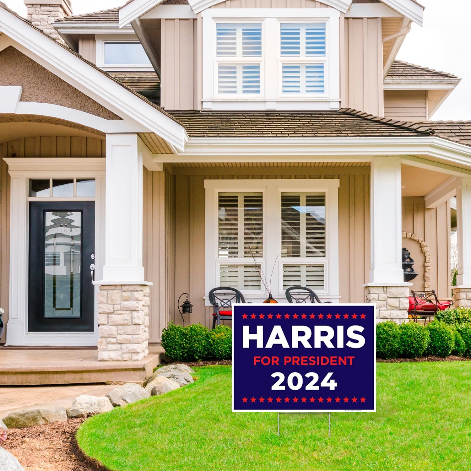 Harris 2024 For President Yard Sign, Democrat Campaign Yard Sign, 18x24 (3 Pack) Inches Corrugated Plastic Double Sided with Metal H Stake Waterproof, Outdoor Lawn Signage, Made in USA by Armo