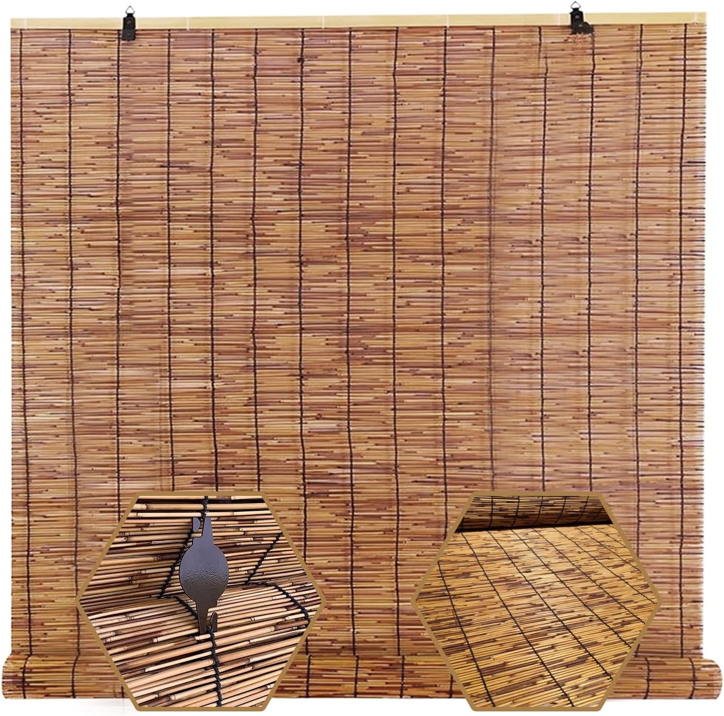 Custom Size Cordless Bamboo Shades 10" 11" 20" 22" 23" 25" 26" 27" 28" 29" 30" 31