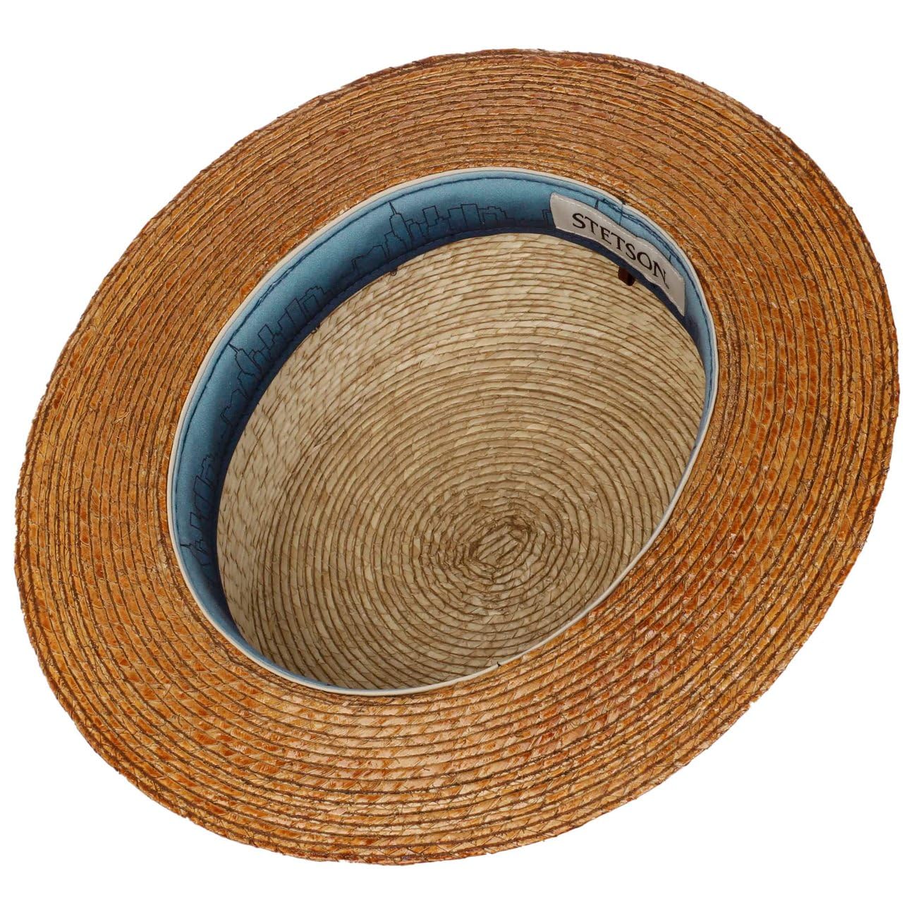 Stetson Revenco Boater Sombrero canotier Paja Banda de Tela Unisex Primavera Verano