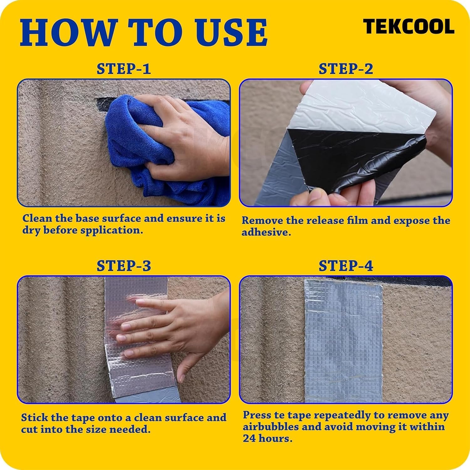 TEKCOOL Super Strong Adhesive Waterproof Permanent Repair Aluminum Butyl Tape Rubber Foil Suitable for Roof Leak, surface Crack, Window Sill Gap, Boat Sealing, Home Renovation (5CM*5M (Pack Of 2)). 1