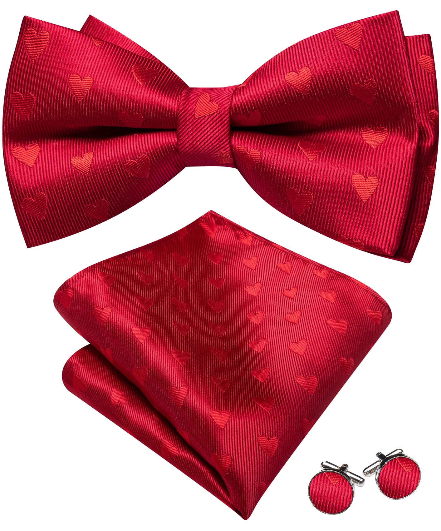 Barry.Wang Paisley Striped Bow Tie for Men Silk Pre-Tied Bowtie Set