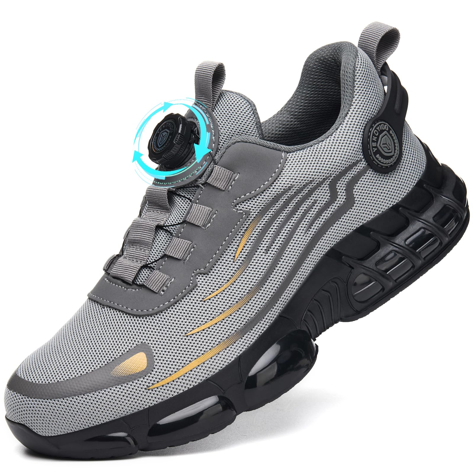 Zapatos de Seguridad para Hombre Mujer Zapatillas de Trabajo Ligero Zapatos de Trabajo Calzado de Seguridad con Punteras de Acero Transpirable Antideslizante 38-46 EU