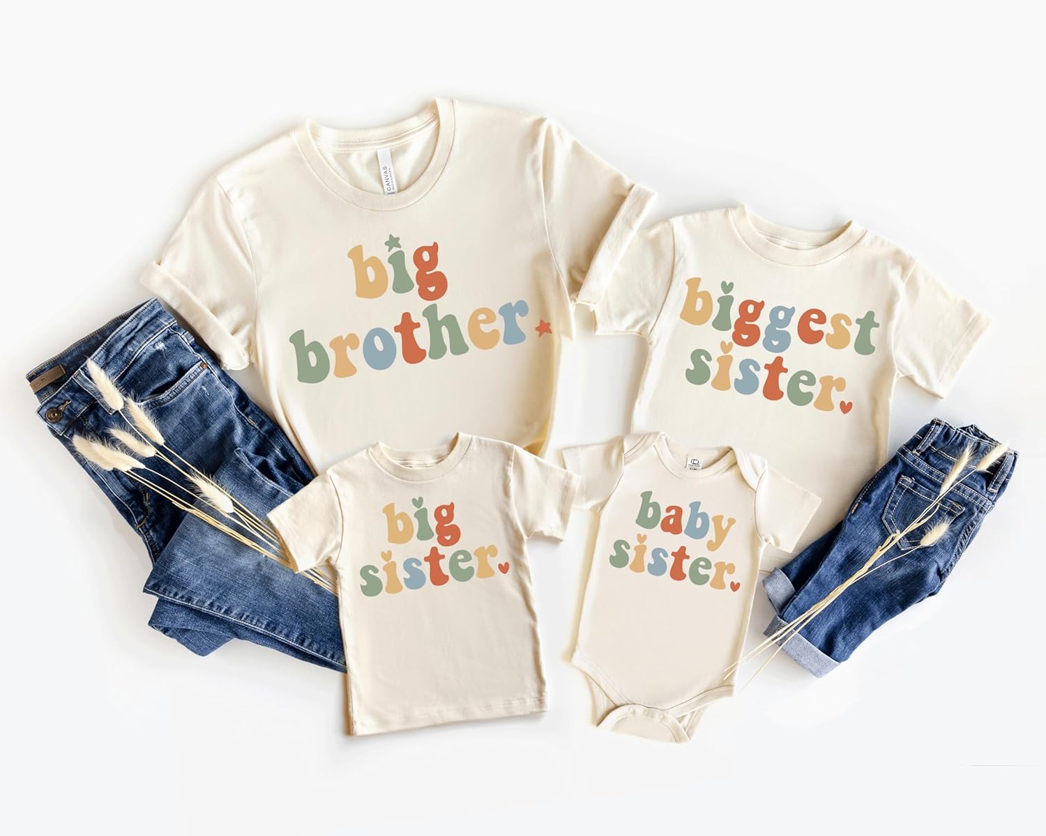 Sister Brother Shirt, Brother tee,Lil sis,Lil bro,Big Little Biggest Outfit, Sibling Shirt,Family Matching Sand - Image 4