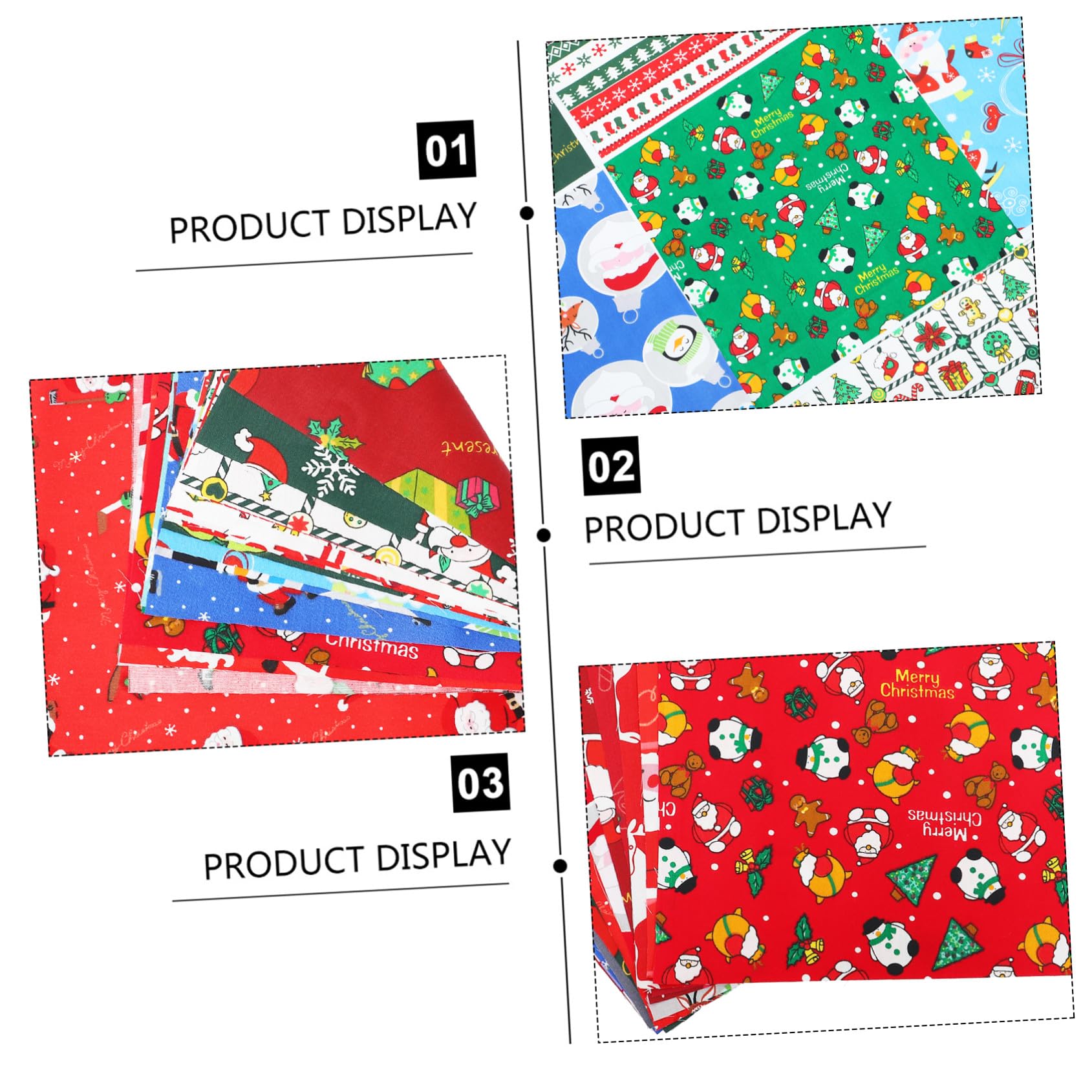 DOITOOL 60 Pezzi Stoffa Cotone Natalizia Stampata per Cucito DIY Tessuto per Decorazioni Casa e Artigianato Kit Creativo per Accessori Fatti Mano