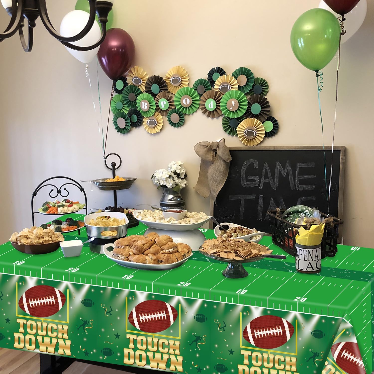 3 PCS Football Party Tablecloth Tailgate Birthday Decorations Table Cover Football Touchdown Plastic Rectangle Party Tablecloth for Football Sports Game Themed Party Supplies, 54 x 108 Inch - Image 5