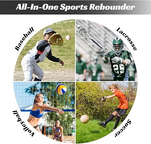 Miniatura 8 de Red de rebote de béisbol  Entrenador ajustable para campo en solitario, lanzamiento, práctica de lanzamiento, marco de acero duradero con 5 ángulos,