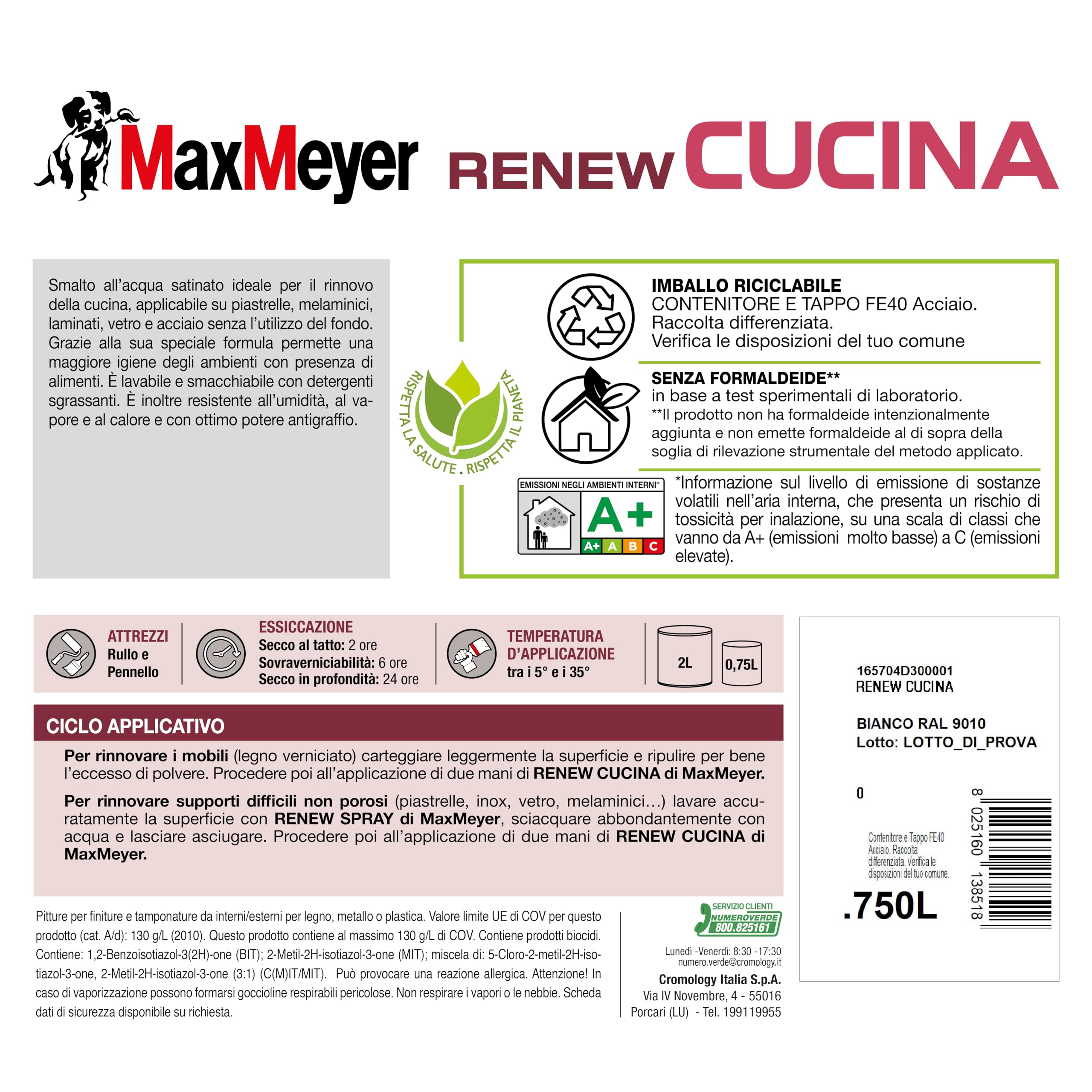 MAXMEYER Renew Cucina R9010 Bianco 0.75 L