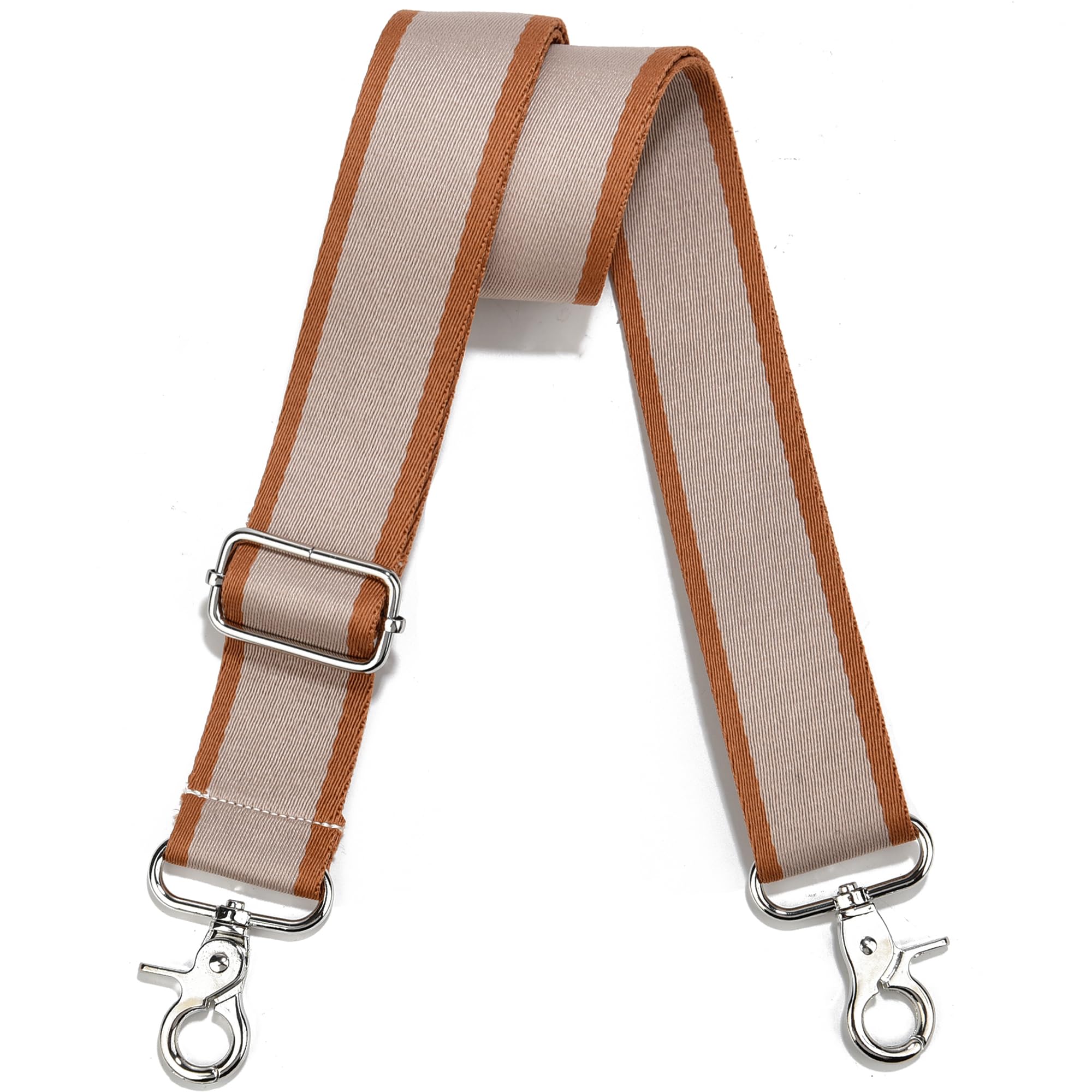 Wide Purse Strap Adjustable Replacement Crossbody Bag Strap Silver Hardware Shoulder Straps
