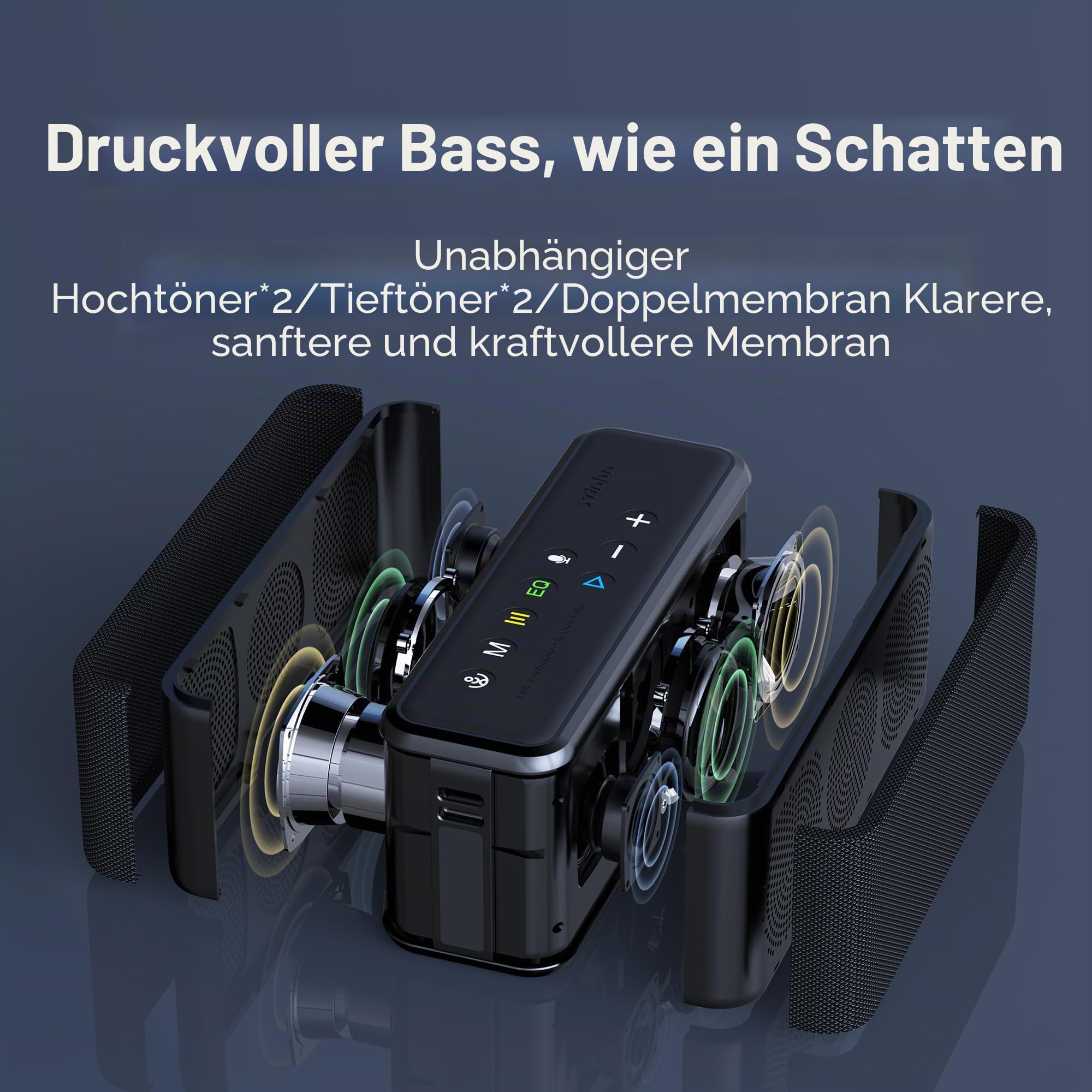 xdobo X8 Max Bluetooth-Lautsprecher, 100 W Ausgangsleistung, 12 Stunden Spielzeit, 5.0 Bluetooth