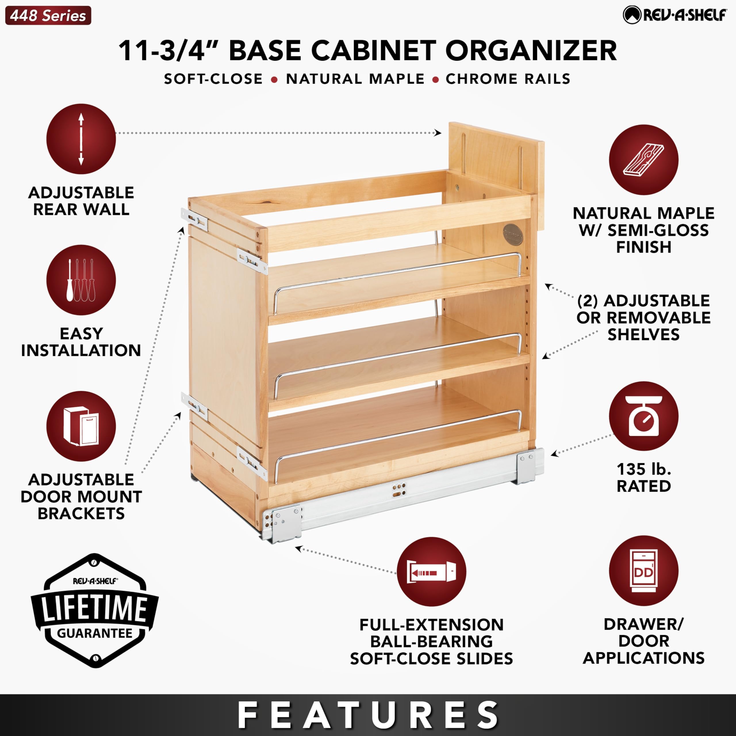 Snapklik.com : Rev-A-Shelf 11" Pullout Storage Organizer For Base ...