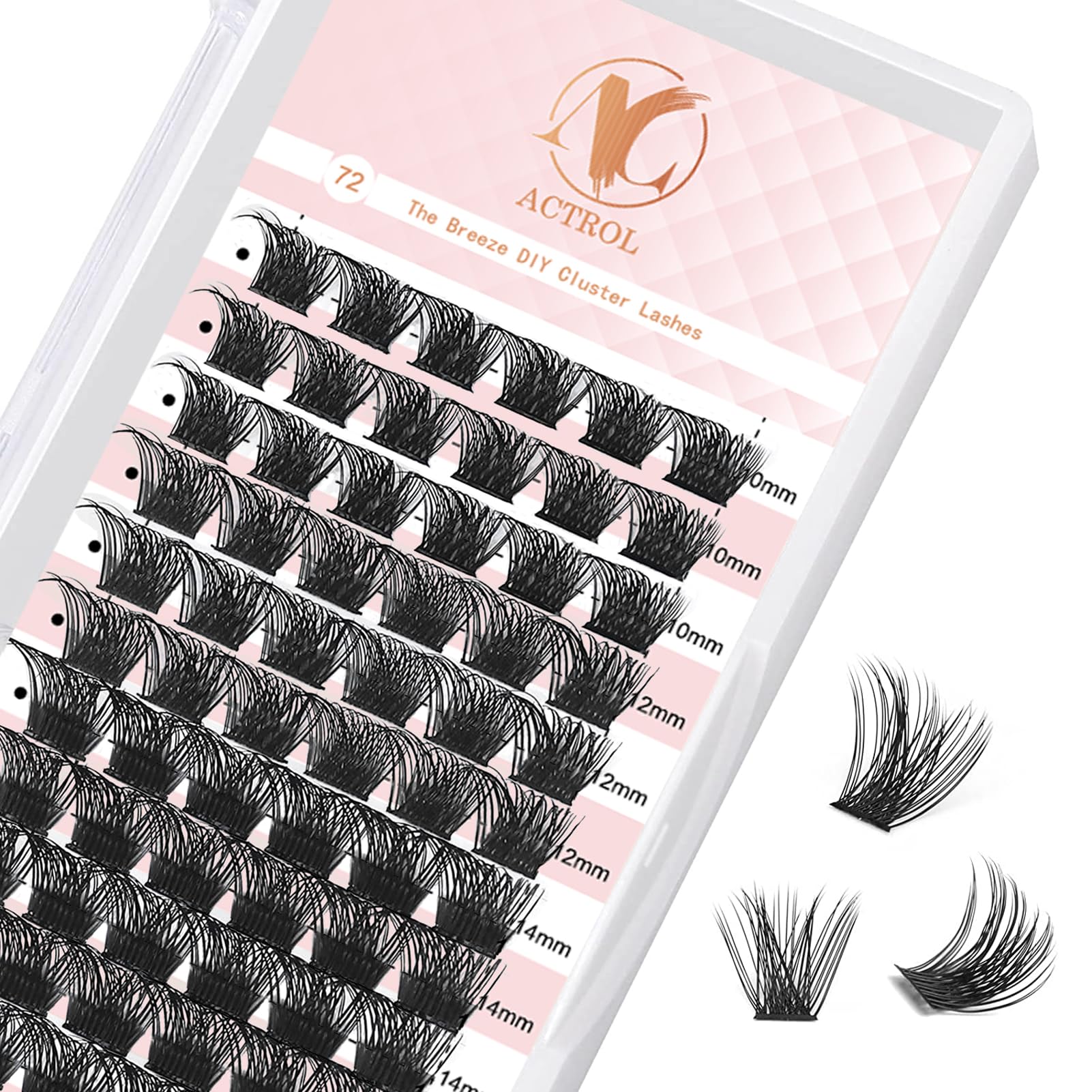 Lash Clusters, 72 Pcs Individual Cluster Lashes DIY Lash Extension 10-16mm Eyelash Clusters Volume Wispy Lashes Super Thin Band Reusable Soft & Comfortable?T11-72-D-10-16MIX?
