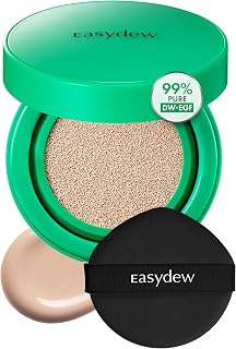 Easydew Mela B Toning Ampoule Cushion - 2-in-1 Korean Skin Care & Face Beauty Makeup - Age-Defying Full Coverage Cushion Foundation with Niacinamide & Hyaluron-Vital C 0.45 oz (#23 Natural)