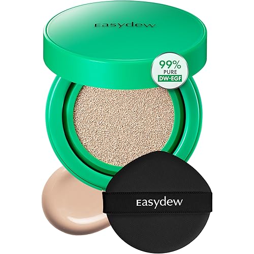 Easydew Mela B Toning Ampoule Cushion - 2-in-1 Korean Skin Care & Face Beauty Makeup - Age-Defying Full Coverage Cushion Foundation with Niacinamide & Hyaluron-Vital C 0.45 oz (#23 Natural)