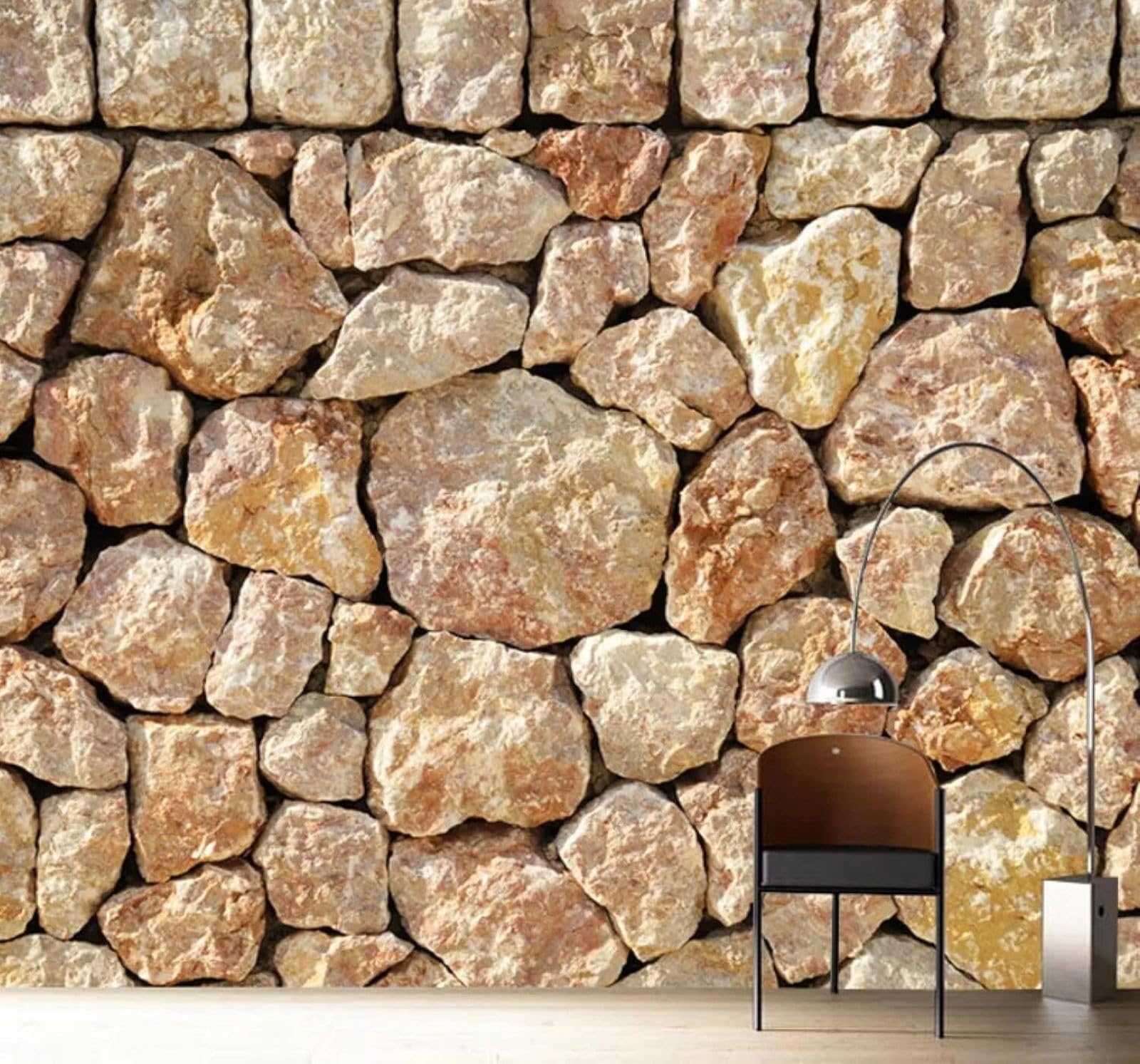 Xlming 430Cm×300Cm(B×H) Vintage Three Dimensional Stone Wall Restaurant Café 3D Wallpaper Luxury Home Dining Decor Paste Sofa Living Room The Wall For Bedroom Mural-430Cm×300Cm