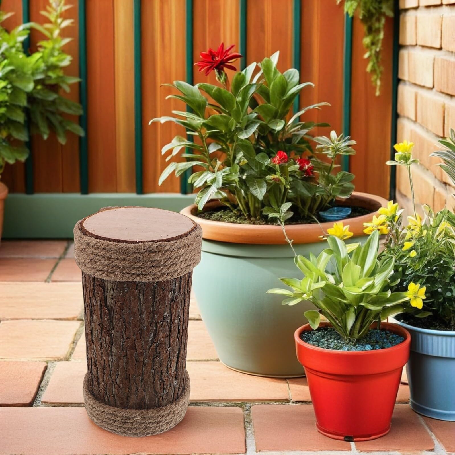 LIFKOME Realistischer Baumstumpf Dekoration Hohler Wetterfester Deko Baumstamm 15cm X 30cm mit Künstlicher Rinde für Rustikale Hochzeitsdeko Teelichthalter Fotorequisiten