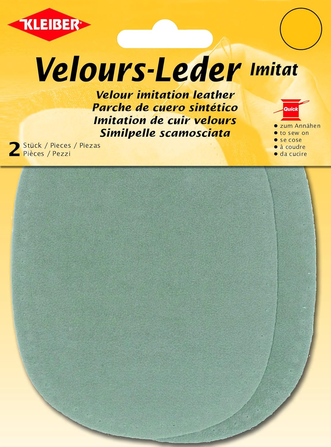Imitation Suede Leather Sew on Knee/Elbow Patches – Oval-12.5cm x 10cm-Blue Green