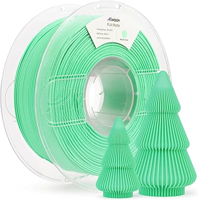 21 – AMOLEN Matte PLA 3D Printer Filament, Wasabi Green1.75mm with Smooth Matte Finish, 3D Printing Filament for Most FDM 3D Printers, 600M/S Hig…
