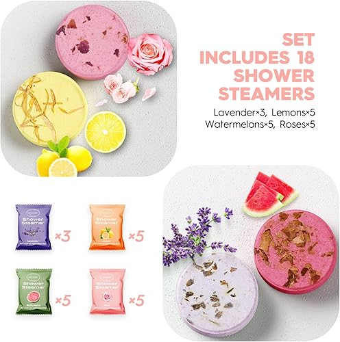 Miniatura 2 de SWCANDY - Vaporizadores de ducha para aromaterapia, regalos de Navidad, paquete de 18 bombas de ducha para mujeres, bombas de baño con aceites