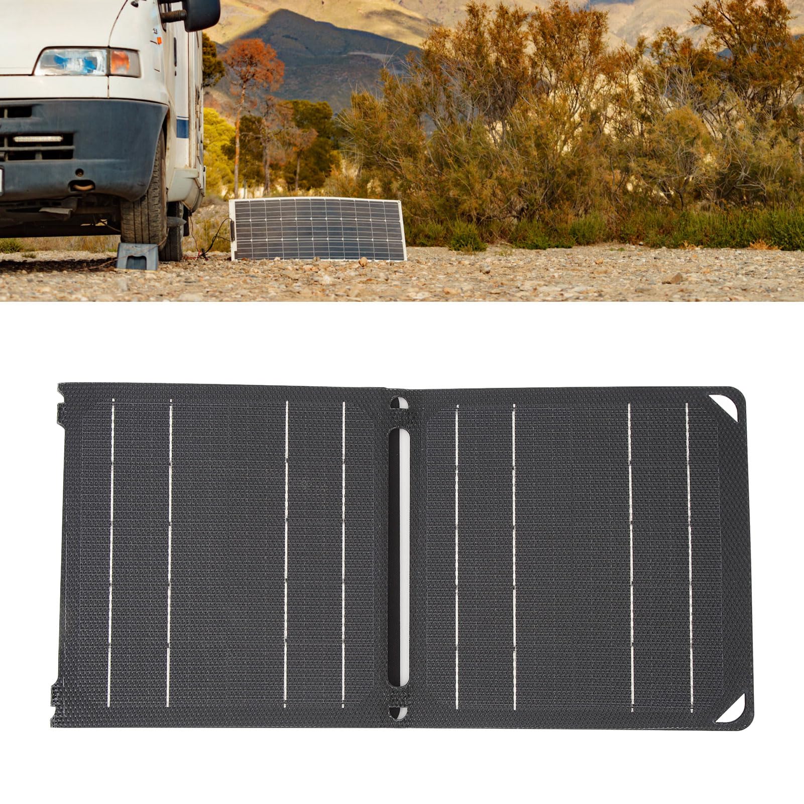Topyond Portable Solar Panel Charger - 20W 18V With Dual USB Output For - View #3