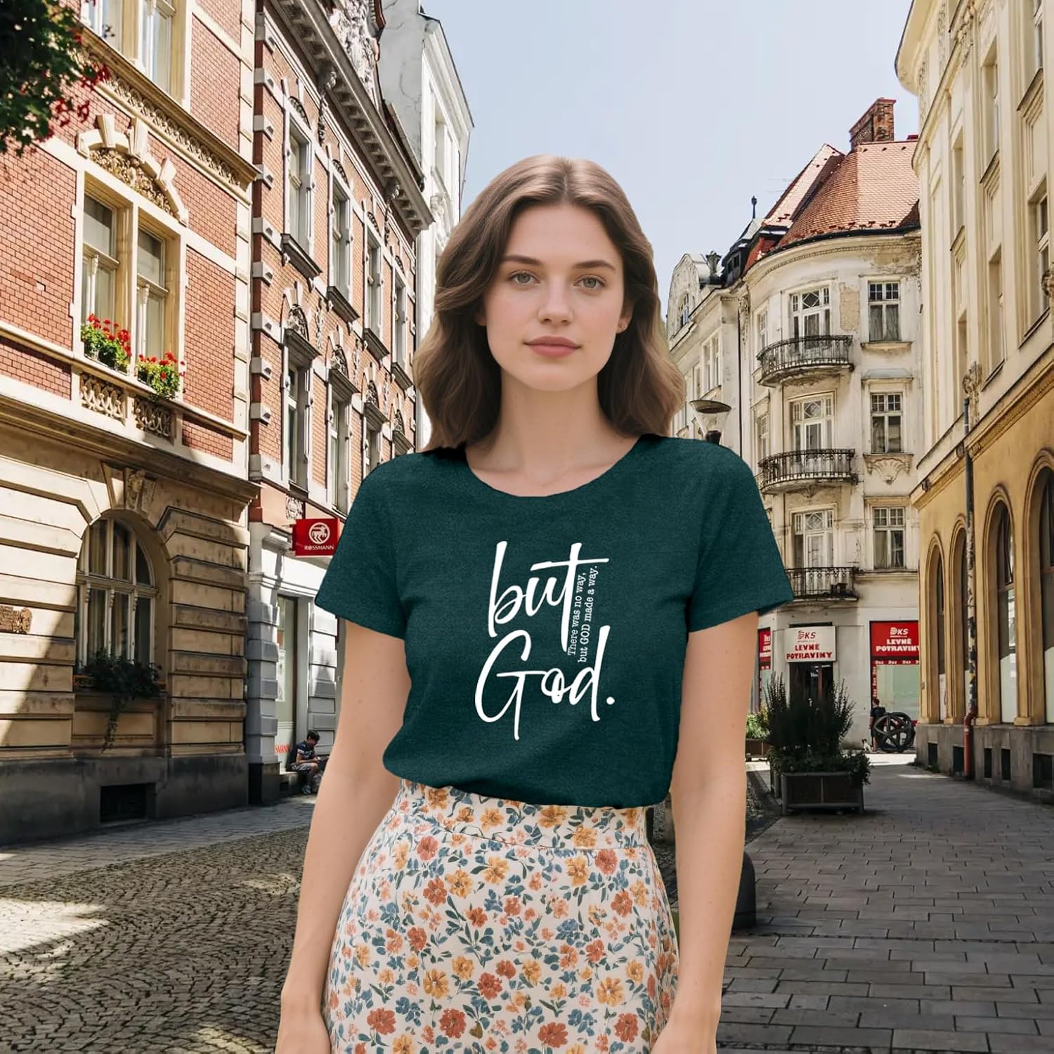 Christian Shirts for Women Jesus Faith Religious T-Shirts But God Tees - Image 3
