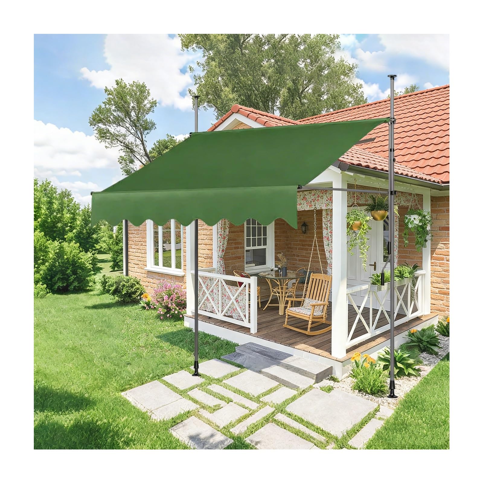 LWJSOCP Retractable Patio ning with Crank Handle - Manual ning for Balcony Door/Window Storefront Yard - Green 4M/13.1FT Outdoor e Solut
