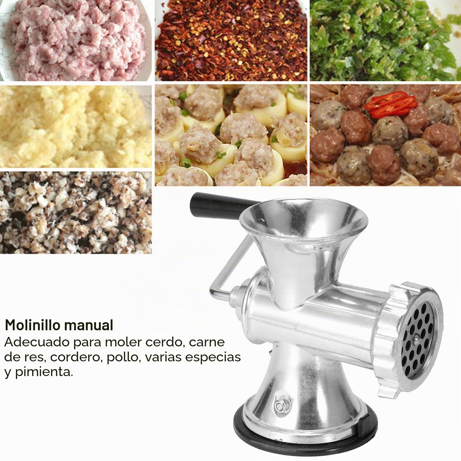 Máquina Manual para Picar Carne y Verduras - Artículo Duradero para Frutas y Especias