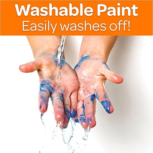 Vista 4 de Crayola Pintura Lavable (12 unidades), Juego de Pintura a Granel para Proyectos de Arte para Niños, 16 Oz, Suministros de Manualidades No Tóxicos