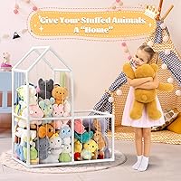 Vista 4 de Almacenamiento de animales de peluche, grande de PVC, zoológico, organizador de juguetes de peluche para habitación de los niños, dormitorio, sala