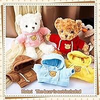 Vista 4 de Junkin 5 piezas de ropa para muñeco de oso, accesorios de ropa para animales de peluche de algodón, juguete de peluche suave, suéter para oso
